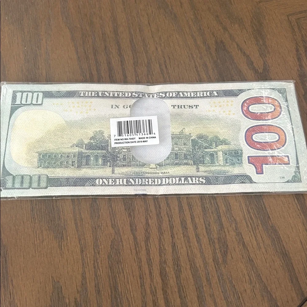 Novelty 100 Dollar Bill wallet with Portrait